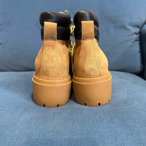 NEW Marc Fisher LTD Tan Suede Leather Nairy Hiking Boots, Sz 9.5M (JJ) - Picture 7 of 12